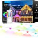 50FT Permanent Outdoor RGB Lights,IP67 Waterproof Smart LED Eaves Lights with App/Remote Control,for Christmas and All Holiday Decor,Daily and Accent Lighting,House Roof and Garden Lighting