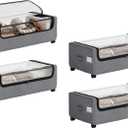 Under Bed Storage, 4-Packs Under Bed Storage With Wheels, Under bed Shoe Storage, Metal Frame, 90L Capacity, Storage Drawers for Bedroom