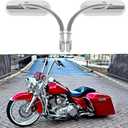Chrome 8mm 10mm Motorcycle Oval Rearview Mirrors Compatible with Harley Road King Road Glide Softail Dyna Softail Sportster Touring Kawasaki Suzuki Chopper
