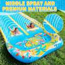 40FT Double Slip and Water Slides with 2 Bodyboards, Giant Lawn Inflatable Water Slides for Kids Adults Heavy Duty Backyard, Extra Long Water Slip Toys with Crash Pad for Summer Outdoor Party