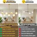 Globe Modern Sputnik Chandeliers for Dining Room Chandelier, 7-Light Dining Room Light Fixture Over Table, Mid Century Linear Chandelier Gold and Milk White Bubble, 43.3 Inch (Bulbs not Included)