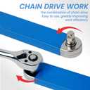 Offset Extension Wrench, Zero Degree Ratchet Extension Set Impact Ready Socket Wrench Extender Tool with 1/2", 1/4", 3/8" Drive Adapters and 1/4" Socket for Tight Place (Blue)