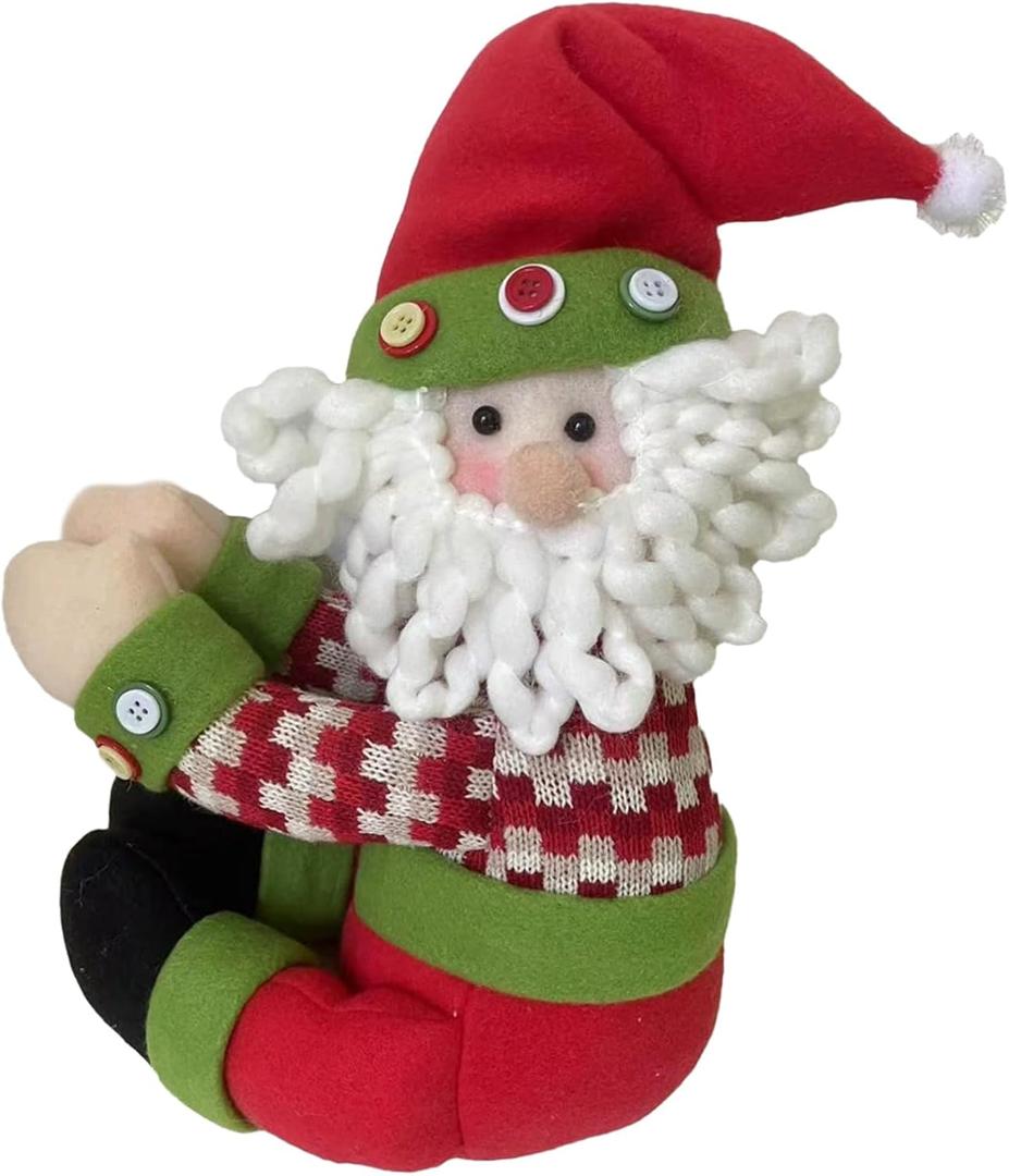 Christmas Tree Topper Santa Claus,Unique Holiday Xmas Decorations Funny Home Decor,Also Be Used As Curtain Tie and Hugger Wine Bottle Christmas Tree Holiday Home Decor (Red)