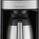 Cuisinart Automatic Grind & Brew 10-Cup Coffee Maker with Blade Grinder, Programmable Coffee Machine Glass Carafe with 1-4 Cup Setting, Brew Pause, Grind-Off Option, DGB-450NAS, Black/Stainless Steel