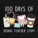 100 Days of School Shirt Teacher School Days Long Sleeve Shirts Funny 100 Days Celebration Tee Tops (Black, L)