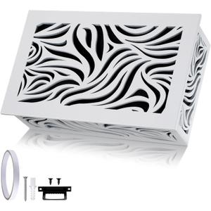 Saillong Doorbell Chime Cover Box Only, Wooden Doorbell Cover for Wall inside With Vine Cutout Design, Door Bell Covers With Adhesive Tape and Screws, Easy to Install, Doorbells Not Included(White)