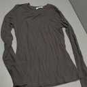 Women Long Sleeve Crew Neck/Scoop V Neck Rayon Slim Fit Stretchy Layer T Shirts Tops (Gray, S)