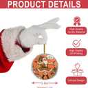 6 x Funny Christmas Ornaments - Santa Dancing Leopard Pattern Clothes 3 - Christmas Ornaments - Christmas Decorations - 3.6 in Acrylic - Funny Gag Gifts - White Elephant - Stocking Stuffers - Funny Gifts