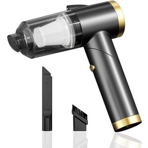Handheld Vacuum Cordless, 9000Pa Strong Suction, 90Foldable Mini Portable Vacuum Cleaner, Rechargeable and Lightweight Hand Vacuum with LED Light for Car/Home/Pet Cleaning(Black)