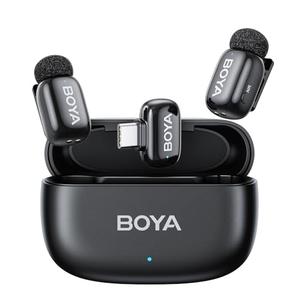 BOYA mini Wireless Lavalier Microphone for Android/Tablets/PC with USB C Plug,Noise Reduction,30H Battery Life with Charging Case,AI Voice Changer,Lapel Microphone Wireless for Video Recording Podcast