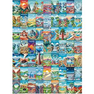 ALL4JIG National Park Paper Cuttings Style Fun Jigsaw Puzzles for Adults and Kids, 1000 Pieces, Christmas Secret Santa Gift, White Elephant Gift, Number Partitioned for Easy Solving