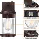 LONEDRUID Dusk to Dawn Sensor Outdoor Wall Sconce Lighting Waterproof Exterior Porch Lantern Rustic Outside Garage Light Fixtures Wall Mount for House Patio Front Door