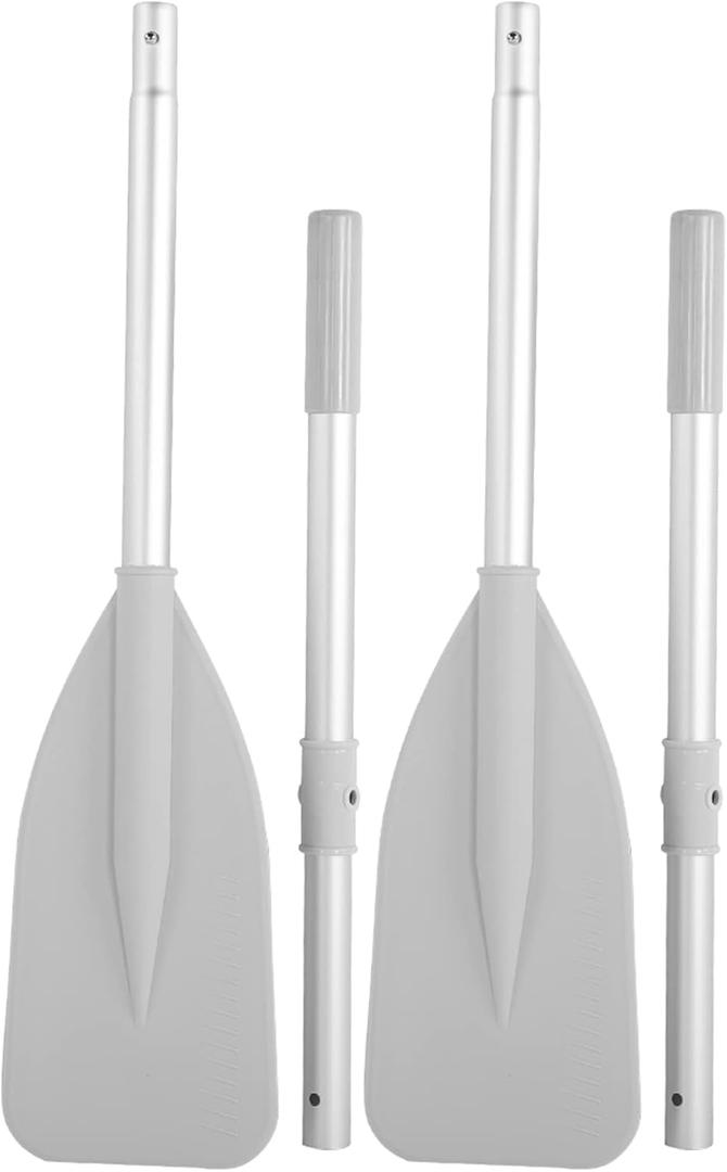 Boat Oars, 2Pcs Oars for Row Boat of Oars 51.97" Long with Oar Locks, Split Shaft Aluminum Oars Canoe Kayak for Inflatable Boat Rubber Dinghy Water Marine Sports