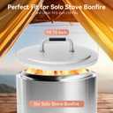 Fire Pit Lid for Solo Stove Bonfire 2.0, 304 Stainless Steel Firepit Round Cover with Heat Resistant Handle for Other Outdoor 19.5 inch Bonfire Lid