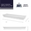 HIGH & MIGHTY Floating Shelf 18 Inch | Tool-Free Wall Mounted Shelf for Drywall | Holds 15 lbs Beveled White Decorative Wall Shelf for Bedroom Living Room Bathroom Kitchen Storage