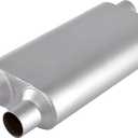 Universal 80Series Mufflers 2.25 Inch Dual Inlet (ID) 2.25 Inch Dual Outlet (ID), 3 Chamber Performance Automotive Muffler Exhaust FH20D20