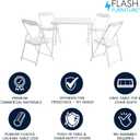 Flash Furniture Mindy Kids 5-Piece Folding Square Table and Chairs Set for Daycare and Classrooms, Children's Activity Table and Chairs Set, White