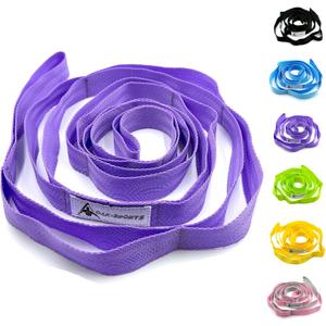 Stretching Strap Yoga Strap with Loops, Stretch Straps for Physical Therapy, Non-Elastic Exercise Strap for Pilates, Dance and Gymnastics with Workout Guide (Purple)