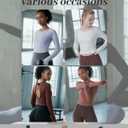 Women's Long-Sleeve Crop Top - Open Back Tie, Thumbholes Moisture-Wicking Quick-Dry for Yoga, Fitness & Workout (M)