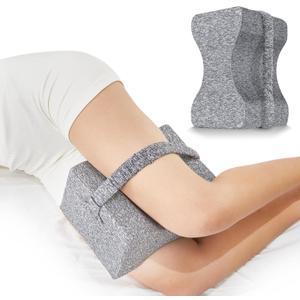 Knee Pillow for Side Sleepers,Knee Support Pillow for Between Knees While Sleeping,Memory Foam Knee Cushion for Hip,Leg,Back Pain Relief (Gray)