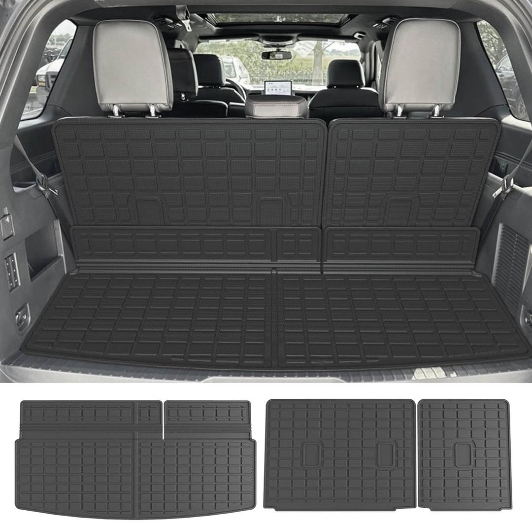 Cargo Mat Compatible with 2018-2025 Ford Expedition Lincoln Navigator 3rd Backrest Mat Replacement for 2018-2025 Ford Expedition Accessories(7&8 Seats 3rd Backrest Mat+Trunk Mat)