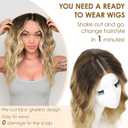 AISI HAIR Beginner Friendly Wigs Ombre Blonde Wig for Women Medium Length Wave Curly Glueless Synthetic Heat Resistant Hair Wigs for Daily Party Cosplay