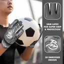 3 x BM Soccer Goalie Gloves for Kids Boys Children,Youth & Adult Football Goalkeeper Gloves with Double Wrist Protection and 4mm Latex Anti-Slip Strong Grips Palm (2, Black)