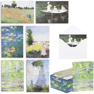 The Gifted Stationery 36-Count Assorted Box All Occasion Greeting Cards with Envelopes, Notecards, Artistic Design Inspired by Monet Painting - 5 x 3.5 In Assorted Card