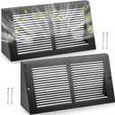 Landhoow 2 Pack Triangular Baseboard Return Air Grille, Fits 12" x 6" Duct Opening, Steel Vent Cover for Baseboard Vents, Black, Outer Dimensions 13-3/4" x 6-5/8"