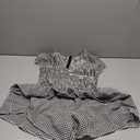 Womens Summer Gingham Rompers V Neck Puff Sleeve Smocked Wide Leg Plaid Shorts Dressy Jumpsuits, Size Medium