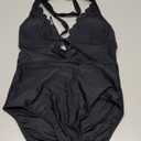 Women's Tummy Control One Piece Swimsuit Deep V Neck Criss Cross Bathing Suit, M