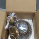 Modern Glass Pendant Light 20cm/25cm  Handcrafted Bubble Glass Globe with Golden Holder  E26 Ceiling Hanging Lamp for Kitchen Island,Dining Room,Bedroom,Caf,Bar  Smoky Grey Lampshade (20cm) (Gray)