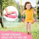 TURFEE Swings for Outdoor Swing Set -SwingSeat Replacement Kits with Heavy Duty Chains - Backyard Swingset Playground Accessories for Kids (Pink)