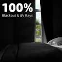 NIGHTON Portable Blackout Curtains 100"57", Strong Hook and Loop Tape Strips with Adhesive, Cuttable Blackout Window Cover, 100% Black Out Material Blinds for Baby Nursery or Travel - Black