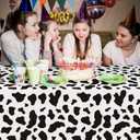 Highland Cow Party Tablecloths - 4Pcs Highland Cattle Birthday Table Covers, Cow Print Themed Party Decorations Plastic Disposable Rectangular Table Cloth for Kids Birthday Baby Shower
