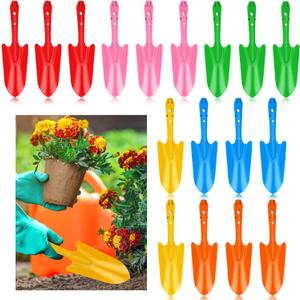 18 Pcs Colorful Garden Shovels Small Metal Hand Trowel Set for Gardening Teens Adults Mini Digging Tools for Succulent Flower Soil Planting Weeding Transplanting, 6 Colors (11 X 3 Inch)
