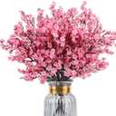 8Pcs Babys Breath Artificial Flowers Silk,Real Touch Pink Bouquets Fake Flowers for Valentine's Day Vase Home Office Wedding Indoor Outdoor Centerpiece Table Decorations