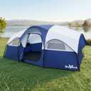 Camping Tent for 8 Person, PU3000MM Waterproof Family Tent with Rainfly, Large Roomy 3 Room Camping Tents with Divided Curtain, Portable Outdoor Tent for Families Car Camping, 14x9x6 ft