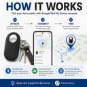Android Smart Tag 2 Bluetooth Tracker Works with Google Find My Device, Key Finder for Keys, Wallet & Luggage, Loud Alarm, No Monthly Fees, Replaceable Battery