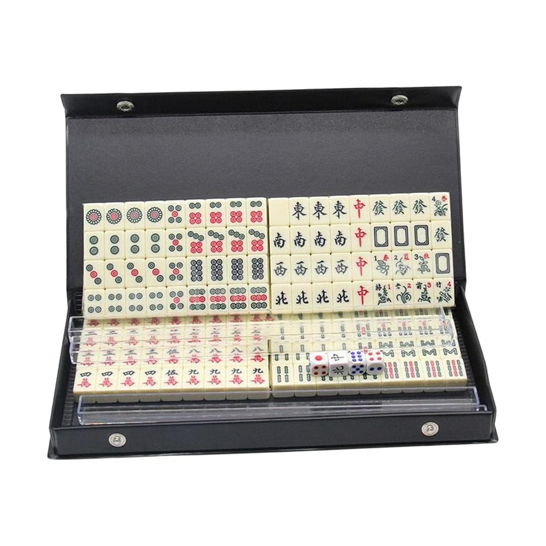 Mini Chinese Mahjong Game Set with Dices Board Game Classic Tiles Games with Ruler| Other Games|Toys & Hobbies