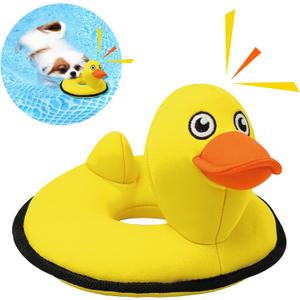 Floating Dog Squeaky Water Pool Toys Water Fetch Toys for Small Medium Dogs, Quick-Dry Waterproof, Machine Washable, Lake & Beach Interactive Summer Dog Toy Duck