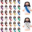 30PCS Little Jesus Figures, Mini Jesus Figurines in Bulk, Multicolor Tiny Jesus Figures, Miniature Figurines to Hide and Seek Religious Gifts for Easter Egg Stuffers