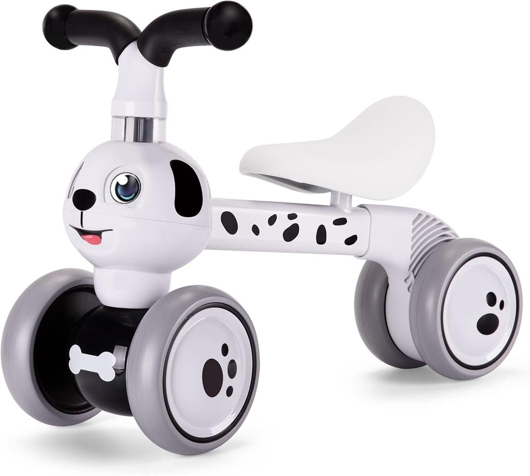 YGJT Baby Balance Bike Toys for 1 Year Old, Birthday Gifts for Boys and Girls, Silent Wheels & Non-Pedal Baby Walker Riding Toys for 10-36 Months Toddlers, Kids First Bike Gifts Spotty Dog (Dalmatian)
