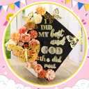 Feifeiya 36 Pcs DIY 2026 Graduation Cap Decorations Accessory Kit Include Faux Flower Heads Graduation Quotes Glitter Stickers 3D Butterfly for Grad Cap Topper DIY Gift(Orange,Inspirational)