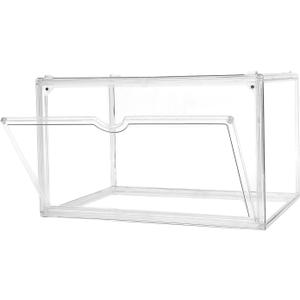Shoe Boxes Clear Plastic Stackable Acrylic Sneaker Shoe Display Case Transparent Display Case Clear Storage Bins With Lids Acrylic Boxes for Display Shoe Organizer Containers (Side Door-1pcs)