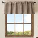WOSIBO 2 Pack Burlap Window Valances Farmhouse Design Window Treatment Lined Decor Curtains Rod Pocket Valances for Kitchen/Living Room 16" x 56" (Brown)