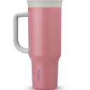 Owala Stainless Steel Triple Layer Insulated Travel Tumbler with Spill Resistant Lid, and Carry Handle, BPA Free, 40 oz, Dusty Pink (Yoga Rose)