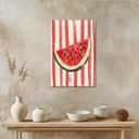Trendy Fruit Kitchen Wall Art Vintage Watermelon Posters Fruit Abstract Art Canvas Print Preppy Poster Minimalist for Farmhouse Room Decor Bedroom 8x12inch Framed (style-5)