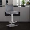 Armen Living Legacy Adjustable Barstool, Gray (Grey/Stainless Steel)