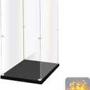 Acrylic Display Case for Collectibles Assemble Clear Acrylic Display Box for Lego Alternative Glass Case for Showcasing Figures Doll Toys Home Storage (10x10x15.7 inch, 25x25x40 cm)